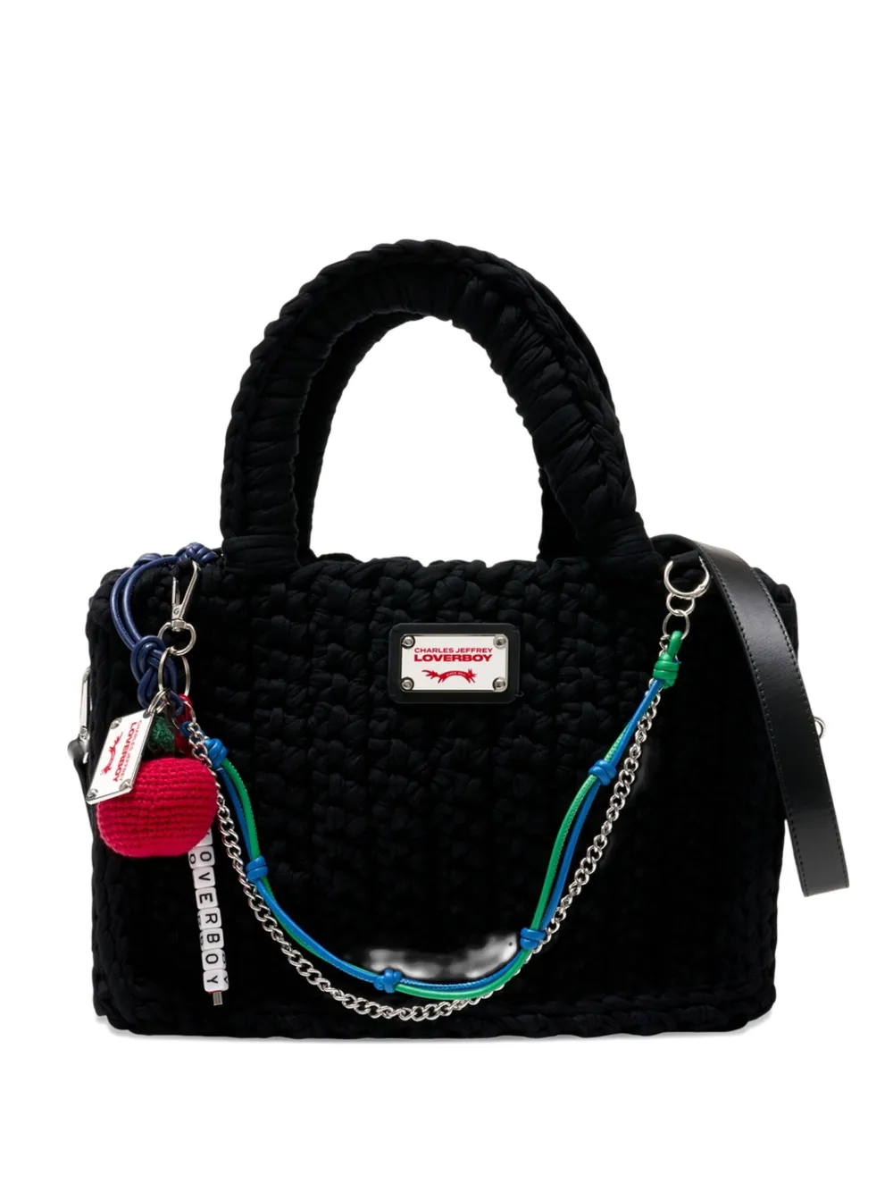 Charles Jeffrey Loverboy Nana apple-charm tote bag - Nero
