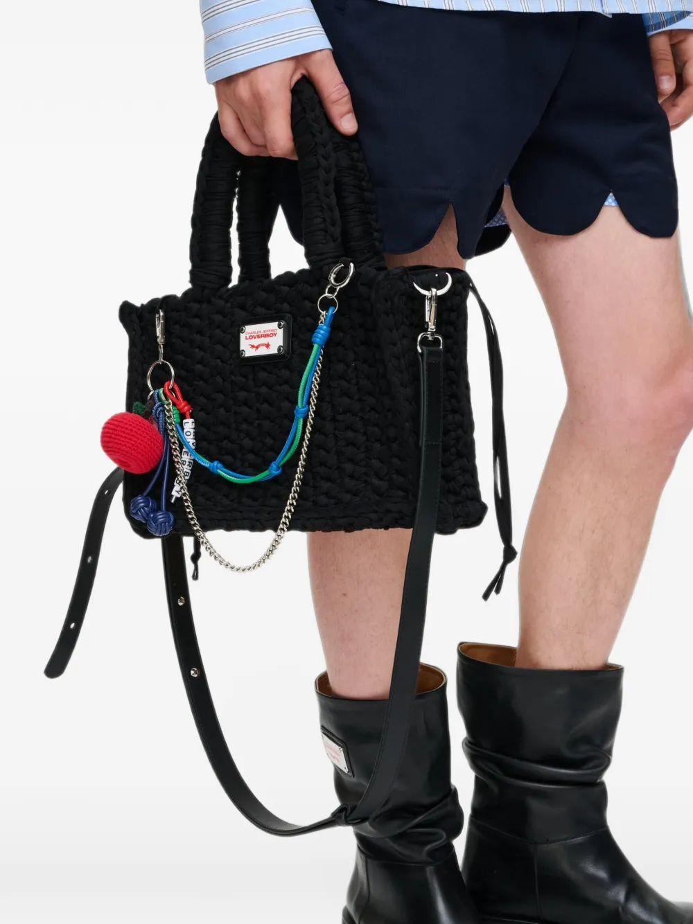 Charles Jeffrey Loverboy Nana shopper met appelbedel Zwart