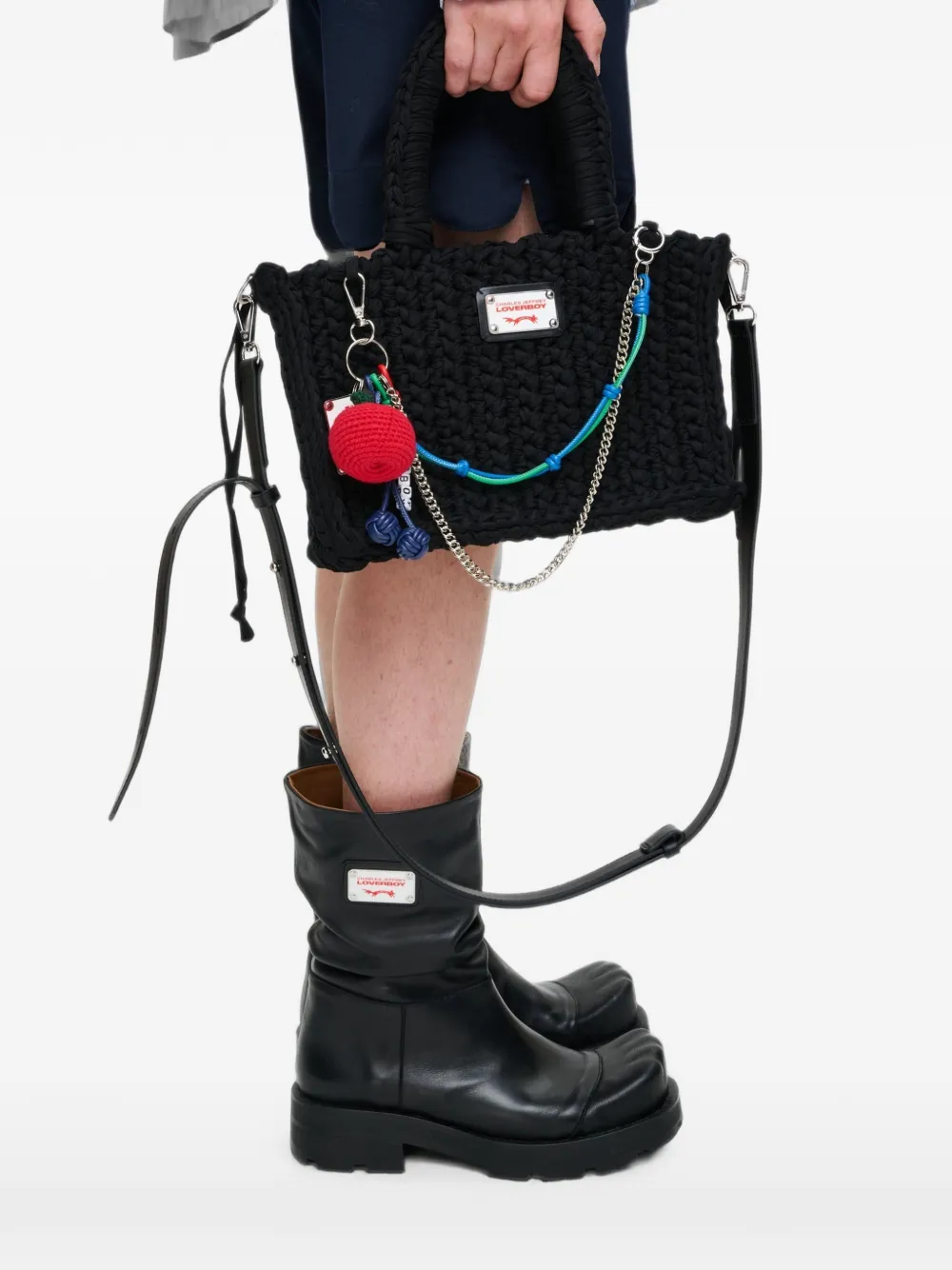 Charles Jeffrey Loverboy Nana shopper met appelbedel Zwart