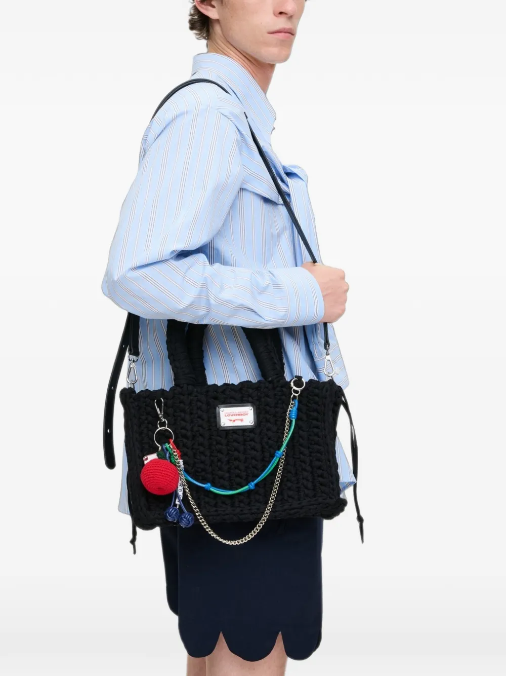 Charles Jeffrey Loverboy Nana shopper met appelbedel Zwart