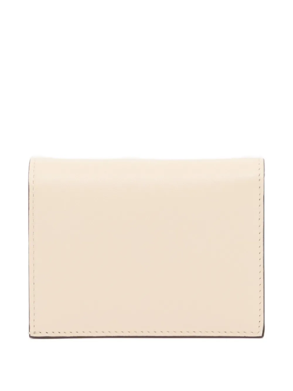 Valentino Garavani VLogo kleine kalfsleren portemonnee Beige