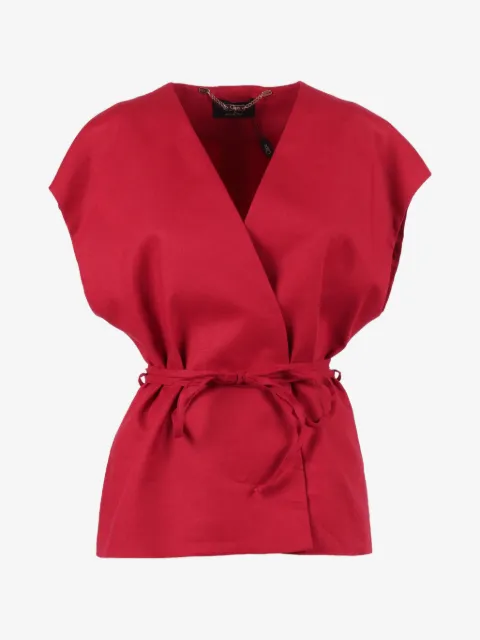 Clips belted wrap jacket