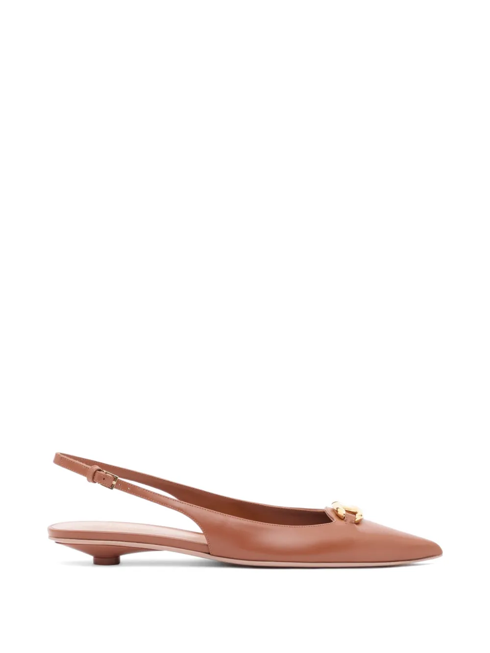 Valentino Garavani VLogo the Bold Edition kalfsleren slingback ballerina's 20 mm Bruin
