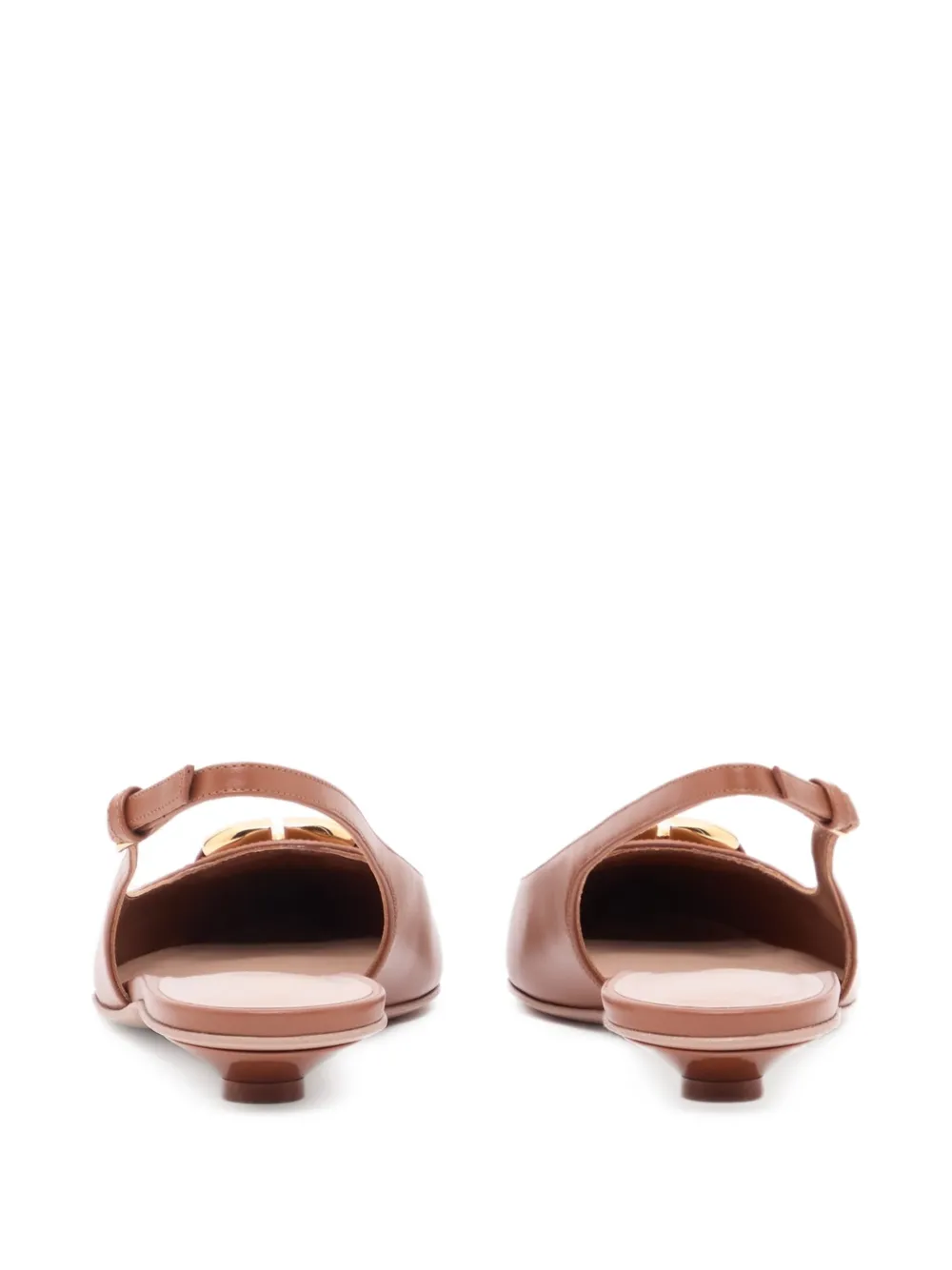 Valentino Garavani VLogo the Bold Edition kalfsleren slingback ballerina's 20 mm Bruin