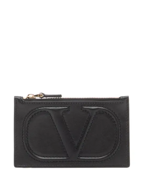 Valentino Garavani VLogo Walk zipper card holder in calfskin