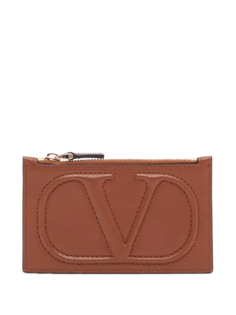 Valentino Garavani VLogo Walk zipper card holder in calfskin