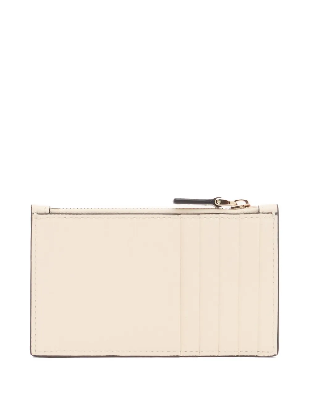 Valentino Garavani VLogo Walk kalfsleren pasjeshouder met rits Beige