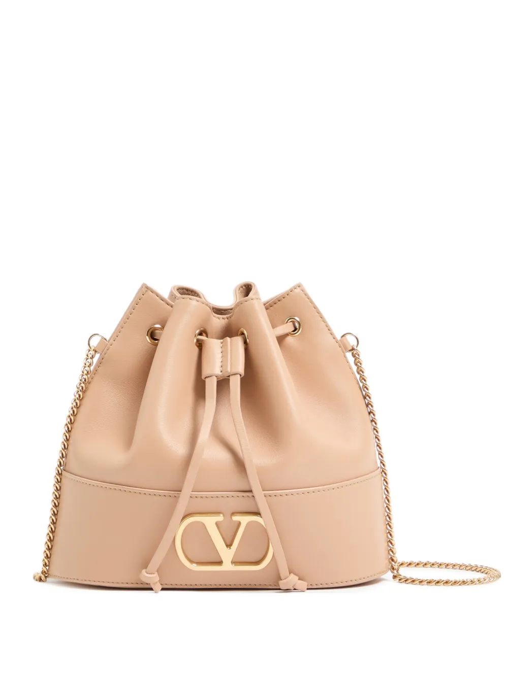 Valentino Garavani mini VLogo Signature bucket bag in nappa leather - Rosa
