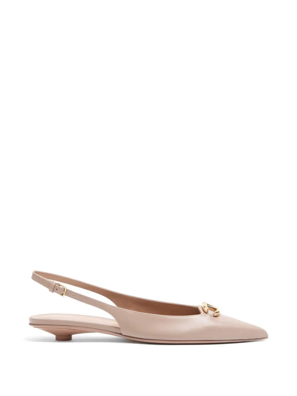 Valentino Garavani VLogo The Bold Edition kalfsleren slingback ballerina's 20mm Beige