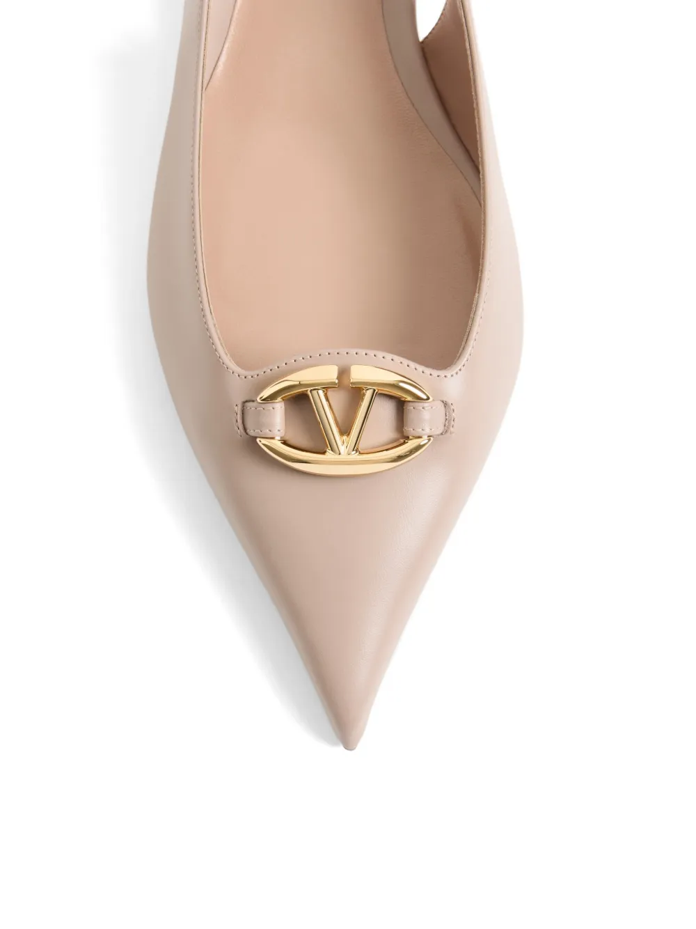 Valentino Garavani VLogo The Bold Edition kalfsleren slingback ballerina's 20mm Beige