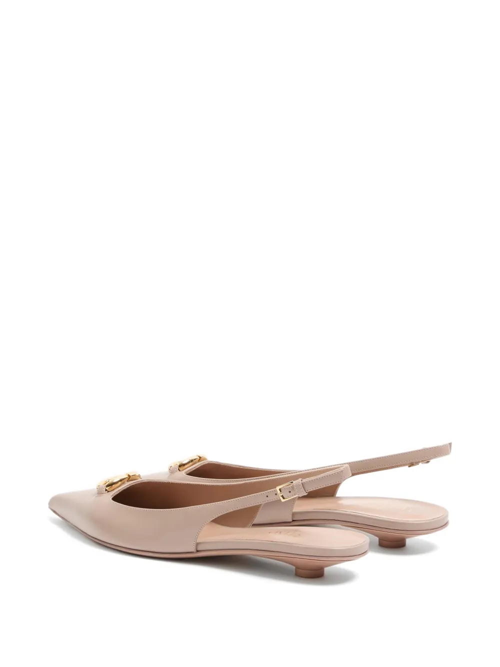 Valentino Garavani VLogo The Bold Edition kalfsleren slingback ballerina's 20mm Beige