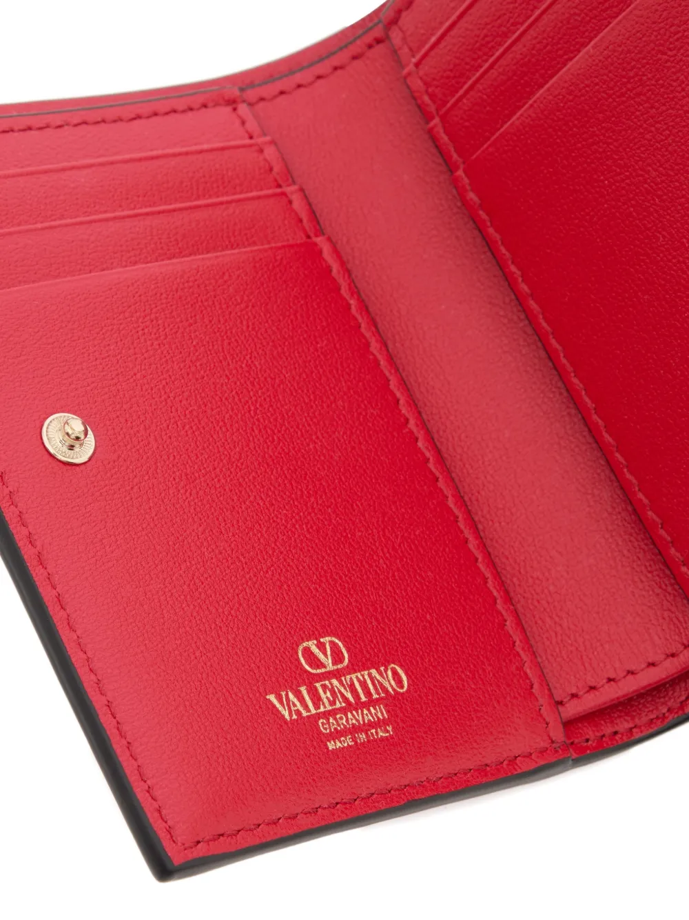 Valentino Garavani VLogo Walk kalfsleren portemonnee Rood