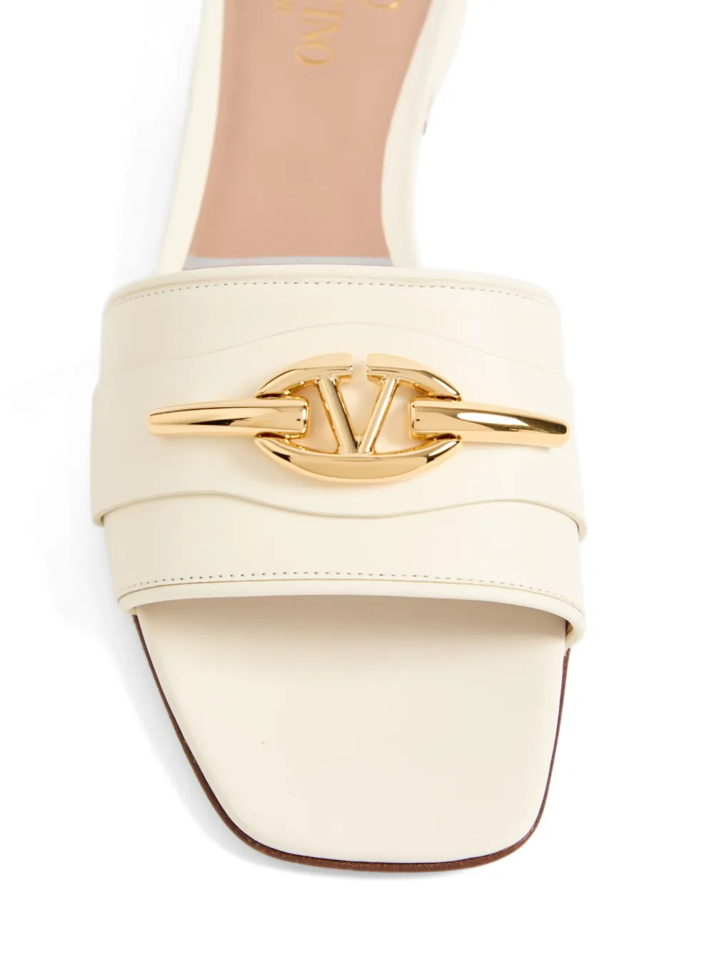 Valentino Garavani VLogo The Bold Edition Slide kalfsleren sandalen 20 mm Wit
