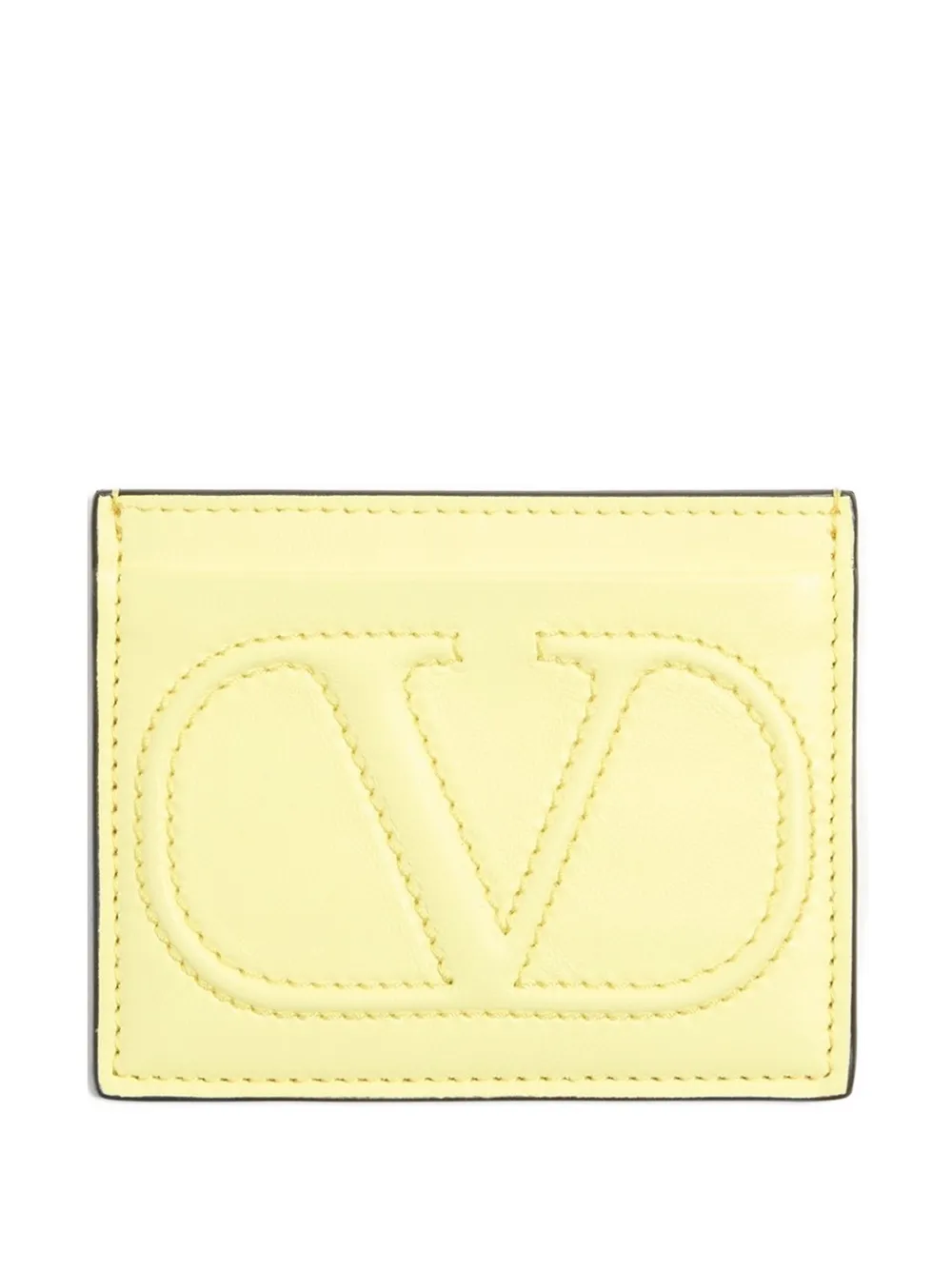 Valentino Garavani Portacarte VLogo Walk in nappa con zip - Giallo