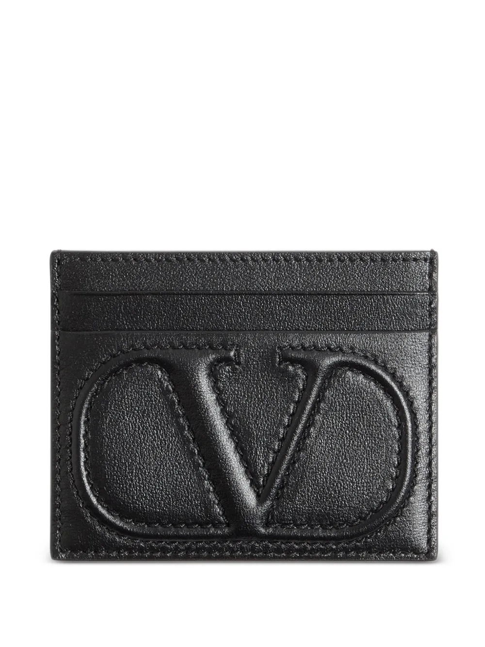 Valentino Garavani Portacarte VLogo Walk in pelle di vitello - Nero