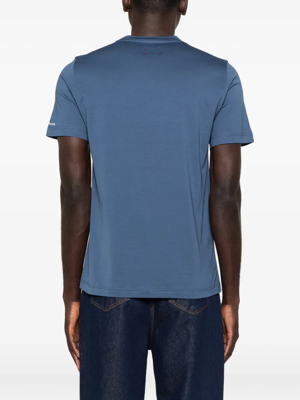 Kiton T-shirt met geborduurd logo Blauw