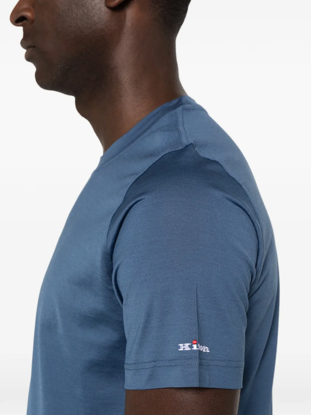 Kiton T-shirt met geborduurd logo Blauw