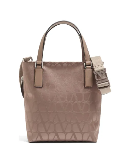Valentino Garavani mini Toile Iconographe shopping bag in technical fabric with leather details