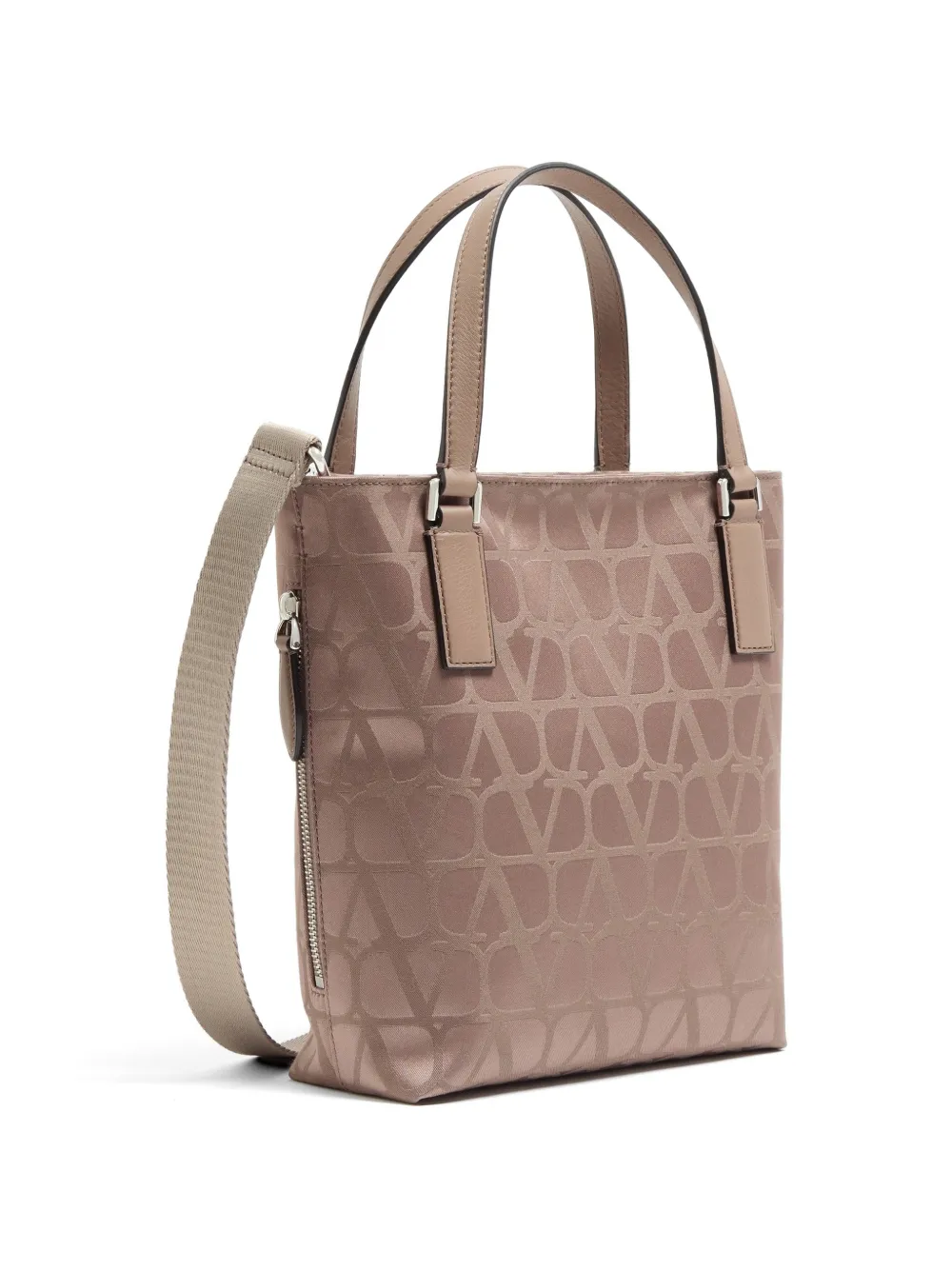  Valentino Garavani Mini Sac Toile Iconographe En Tissu Technique Avec Détails En Cuir - Tons Neutres 