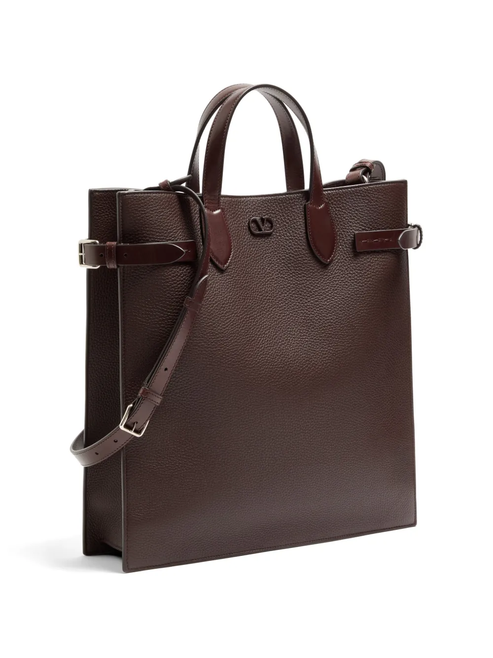 Valentino Garavani Antibes medium shopper van korrelig leer Bruin
