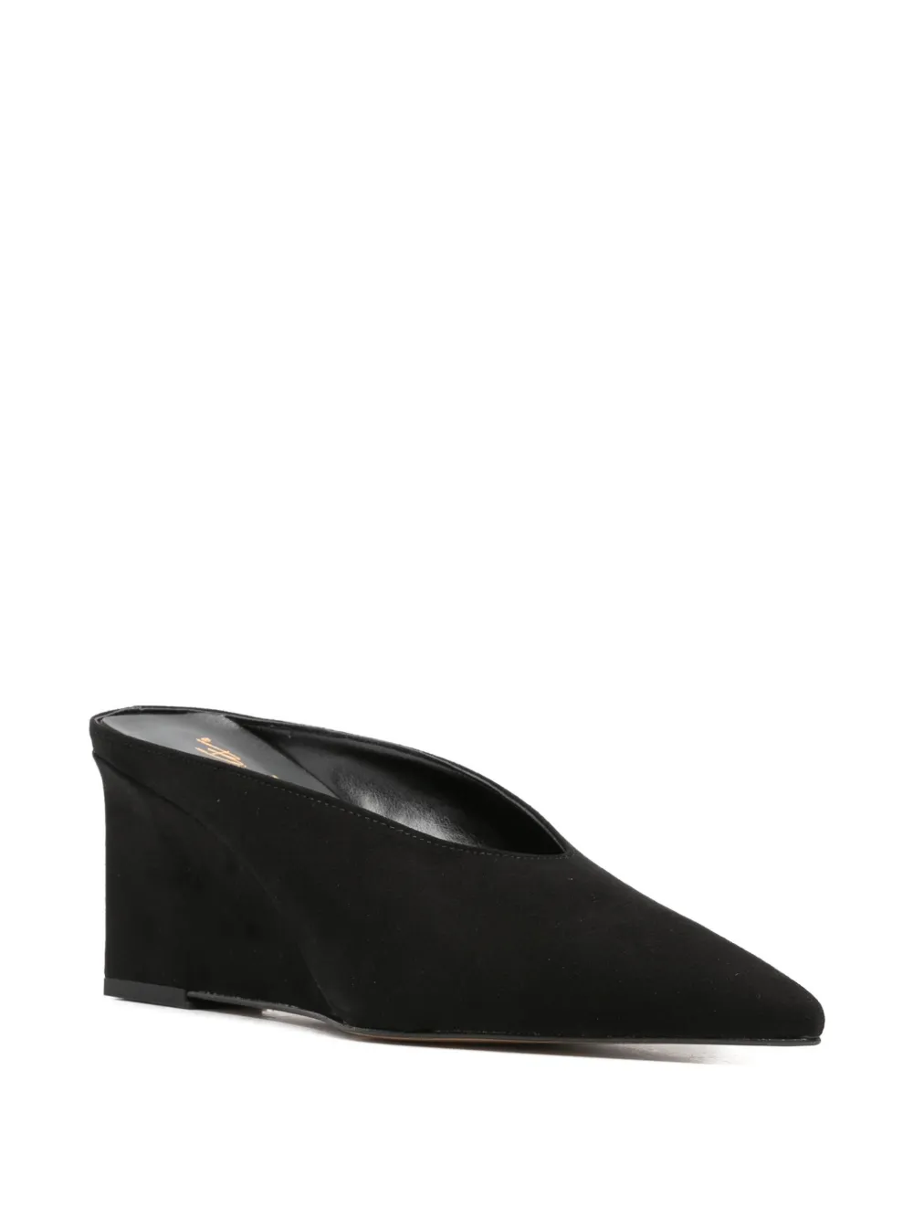 biancadi Bianca pointed-toe wedge mules Zwart