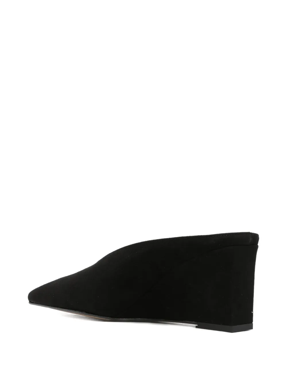 biancadi Bianca pointed-toe wedge mules Zwart