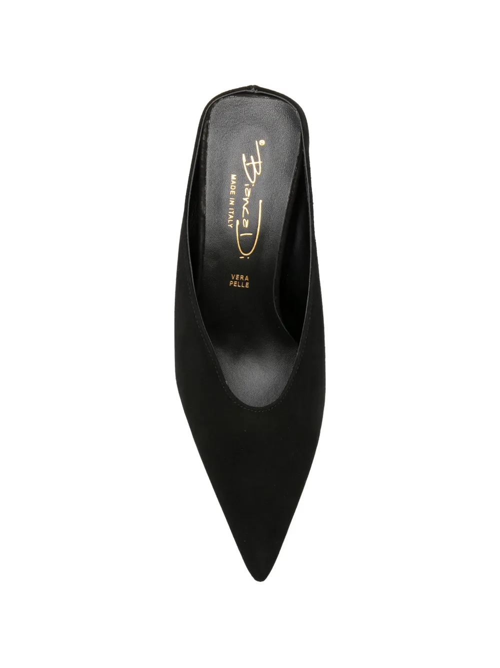 biancadi Bianca pointed-toe wedge mules Zwart