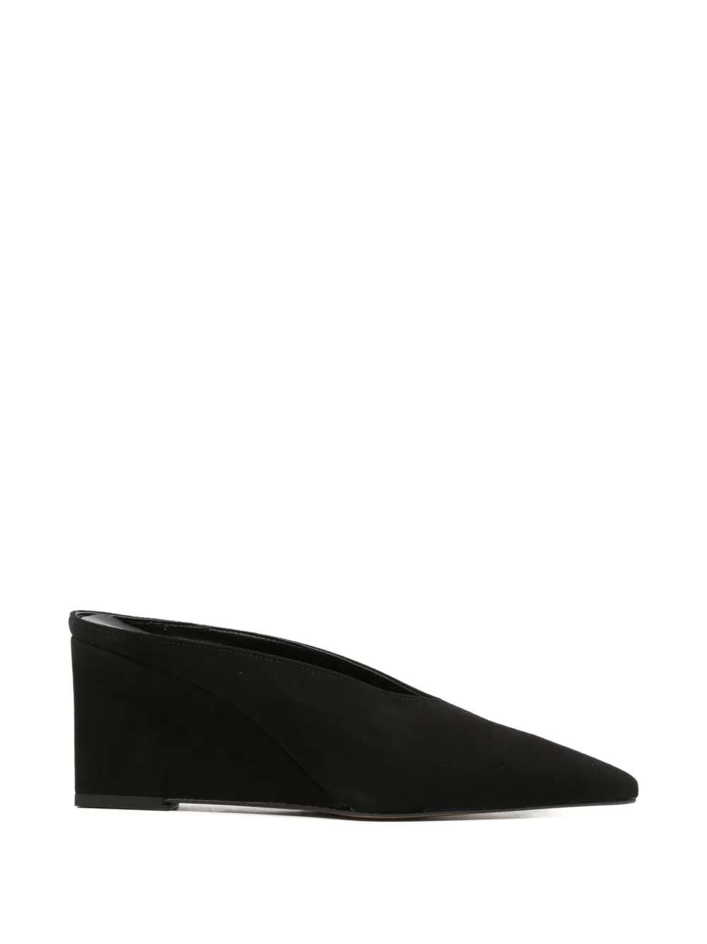 Biancadi Bianca pointed-toe wedge mules Zwart