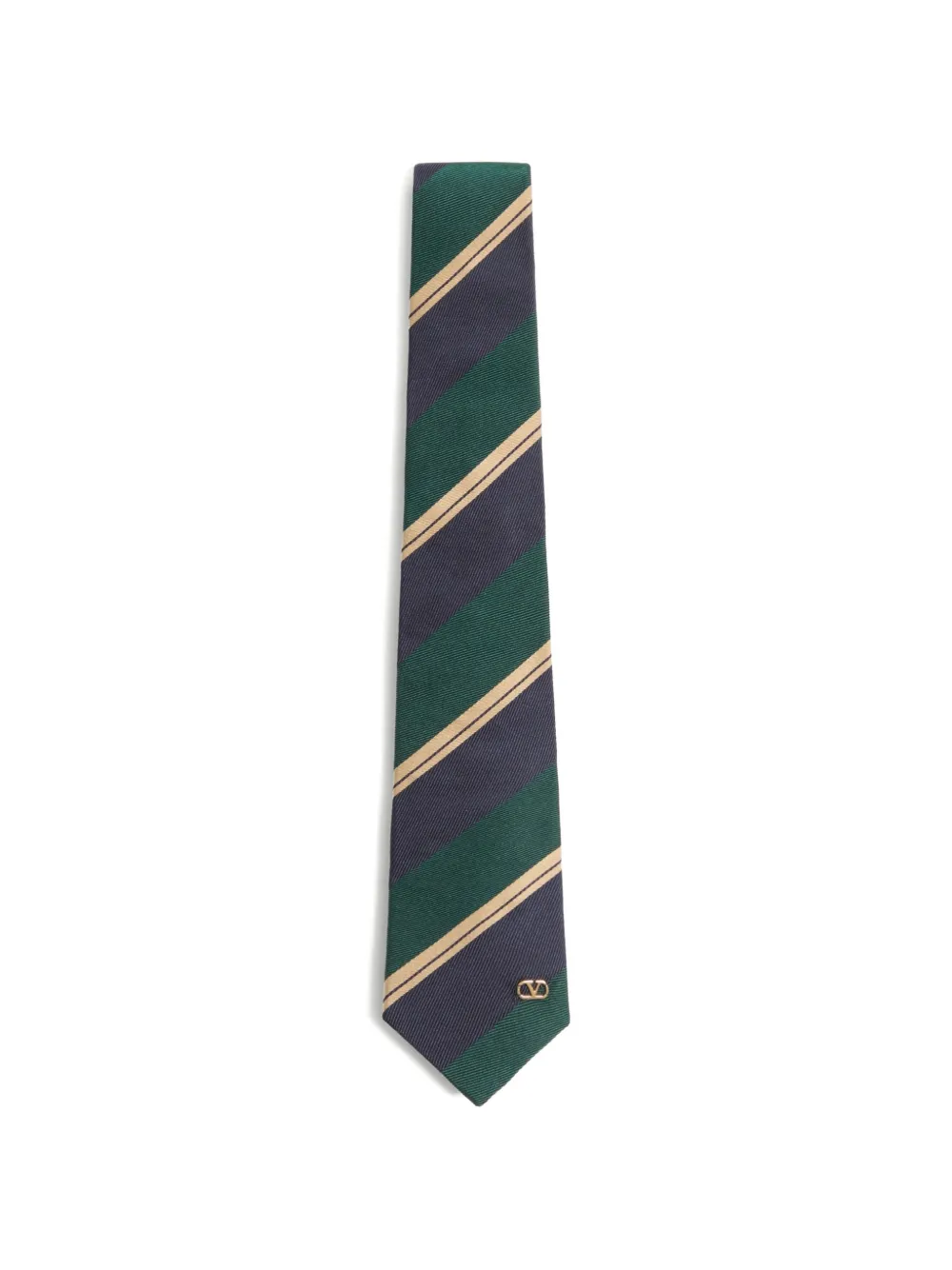Valentino Garavani Valentie jacquard regimental silk tie - Blu