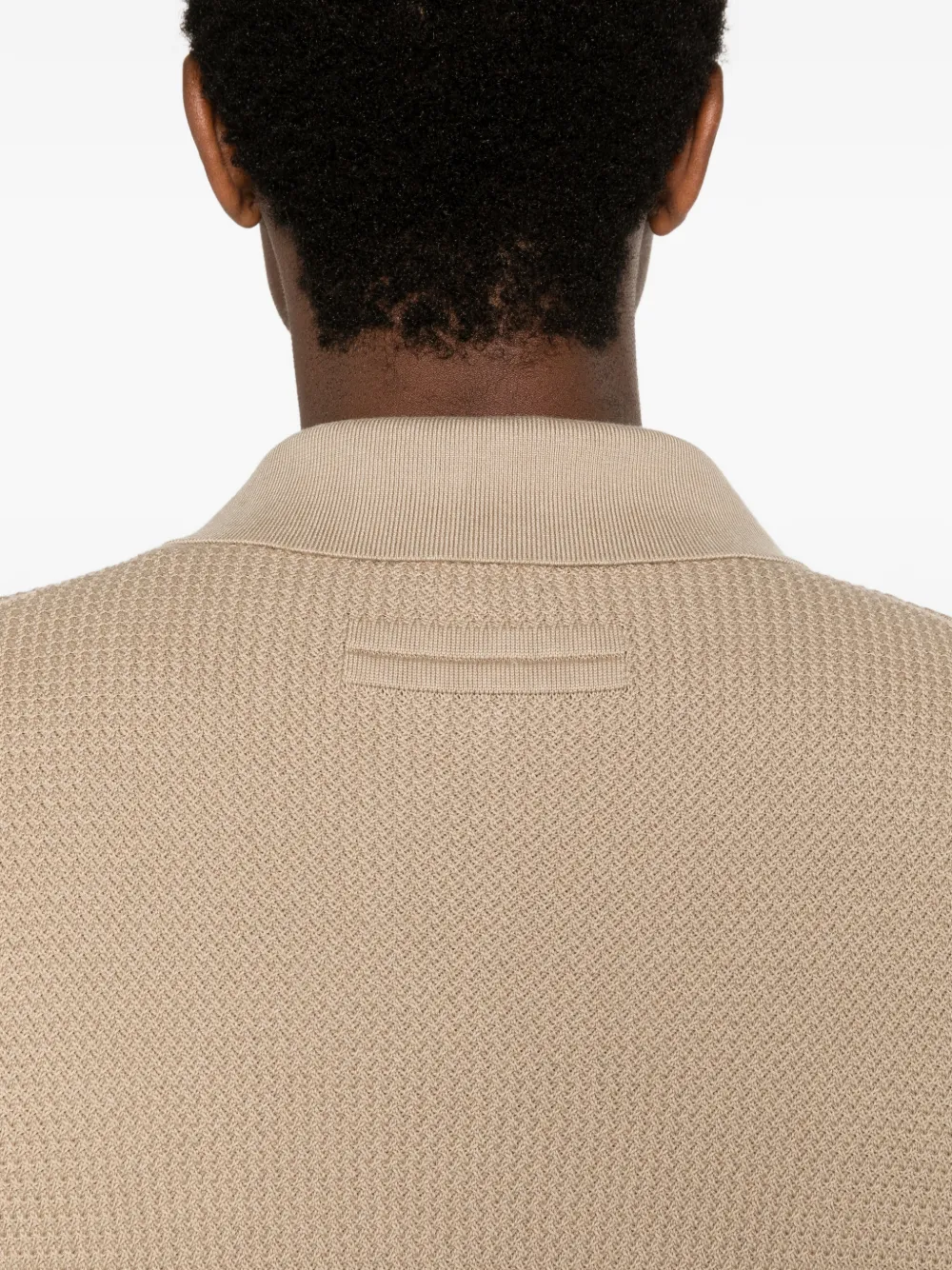 Zegna Wafelgebreid T-shirt met V-hals Beige