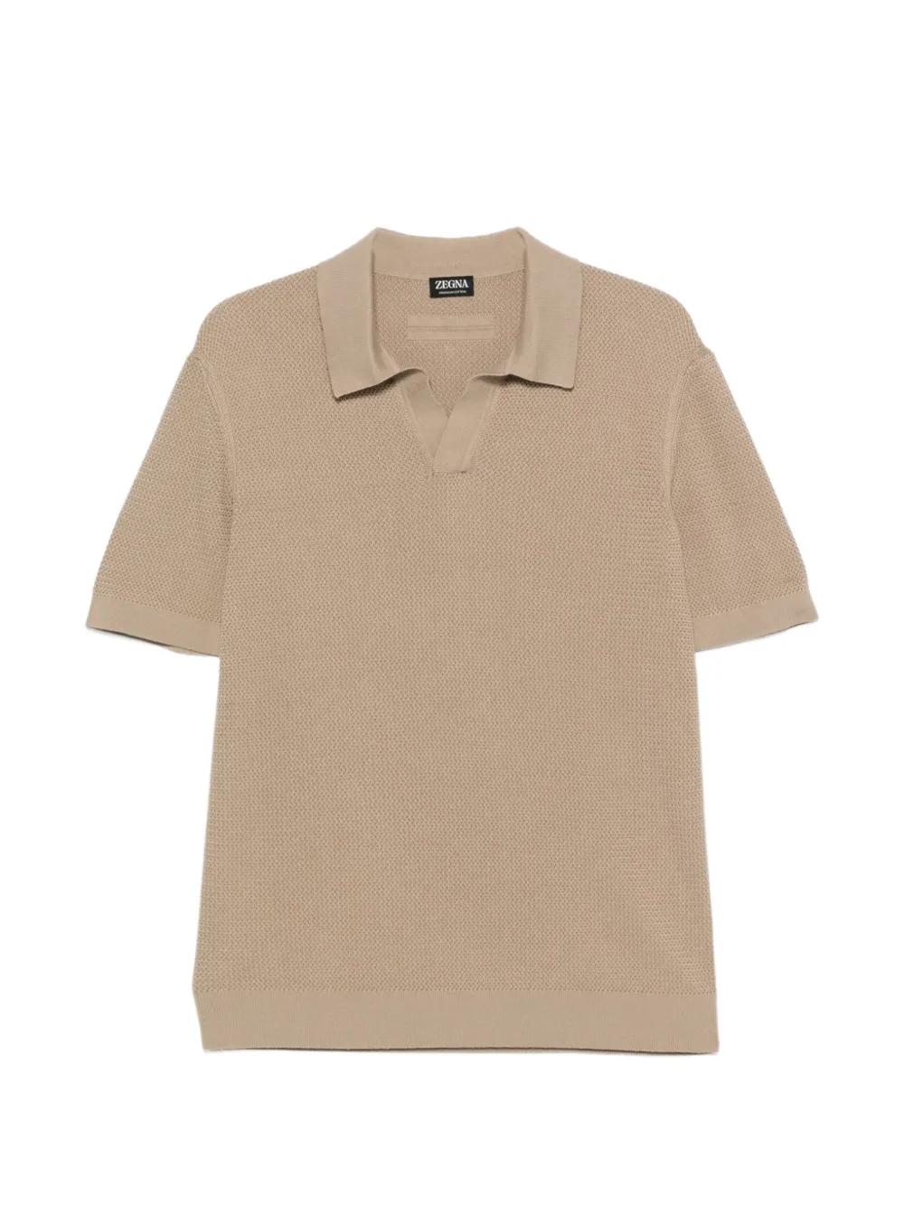 Zegna waffle-knit V-neck T-shirt - Nude