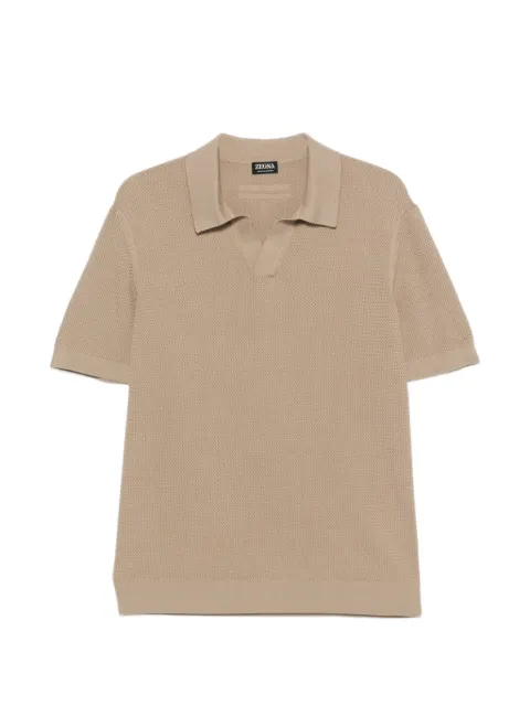 Zegna waffle-knit V-neck T-shirt