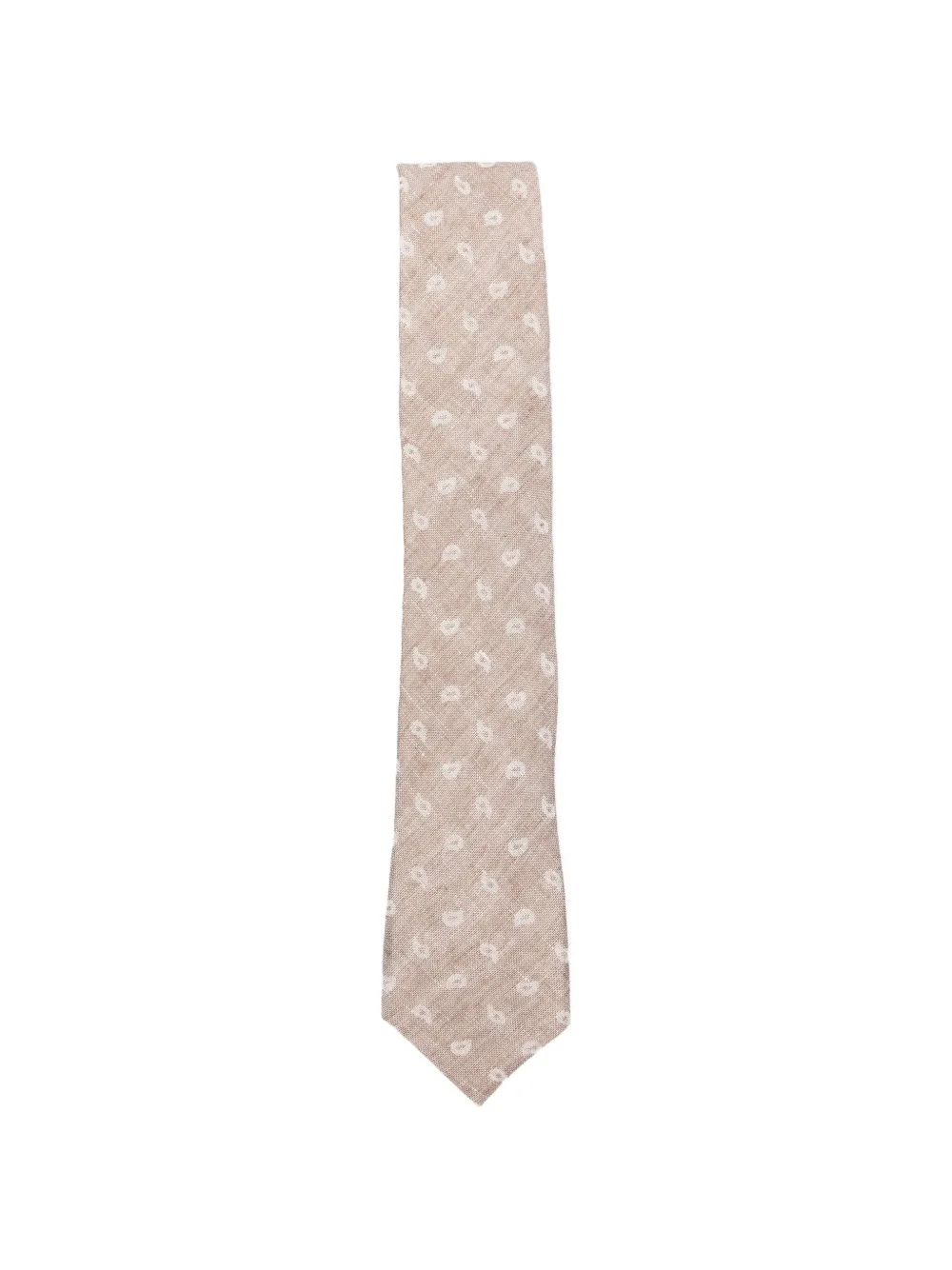 Zegna paisley-print slub-texture tie - Nude