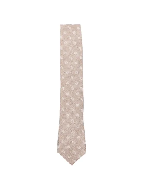 Zegna paisley-print slub-texture tie