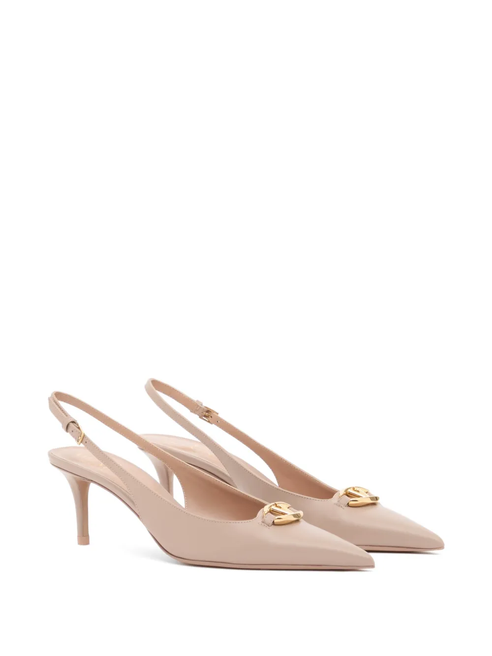 Valentino Garavani VLogo The Bold Edition kalfsleren slingback pumps 60 mm Beige