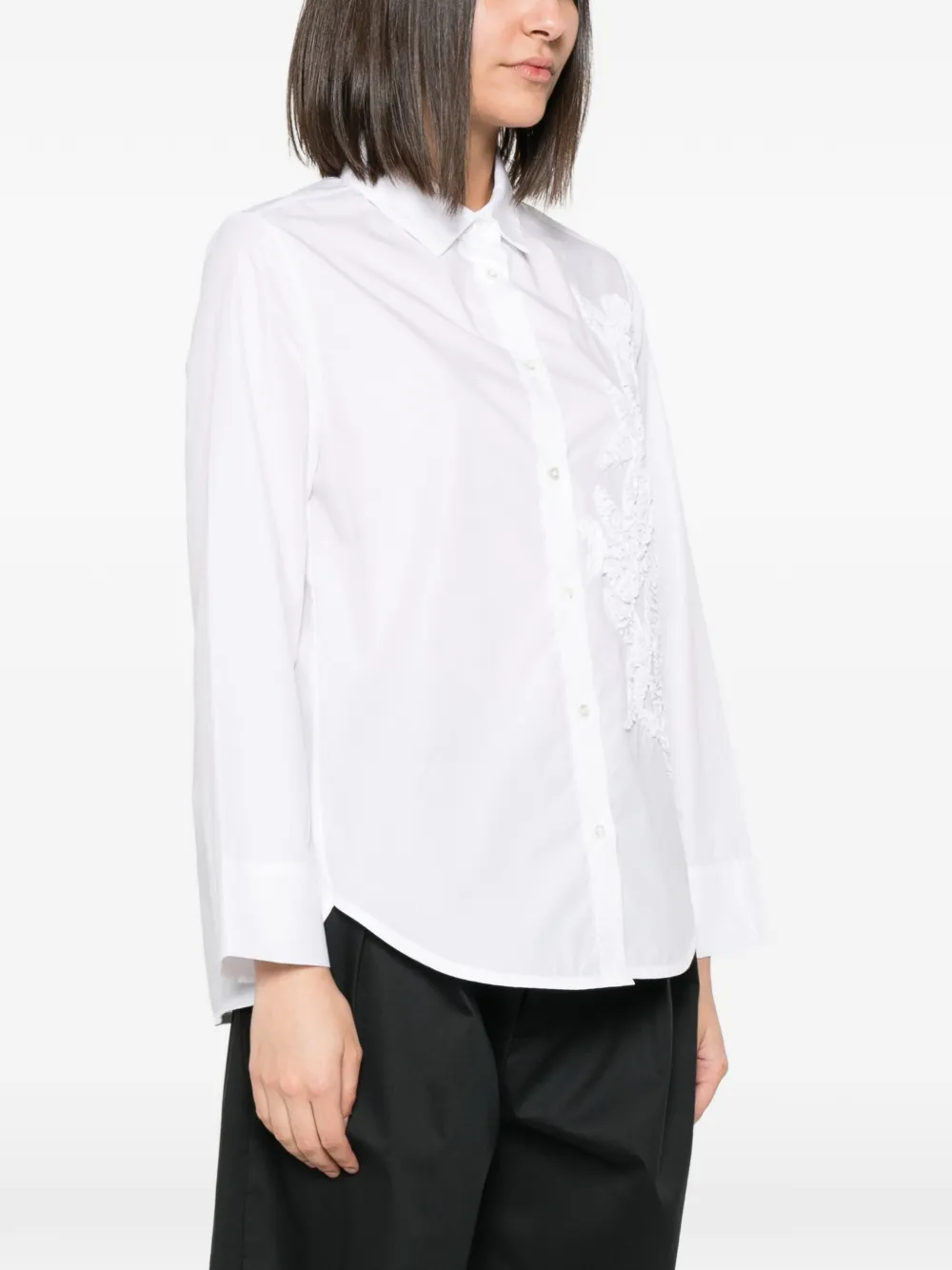  Why Ci Camisa Con Bordado Floral - Blanco 