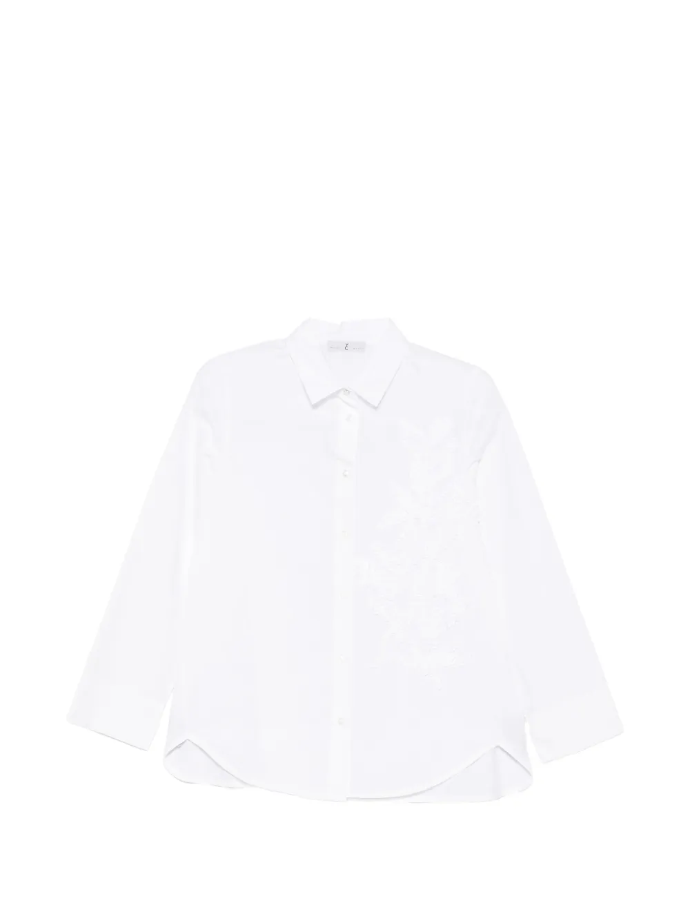 Why Ci floral-embroidered shirt - Bianco