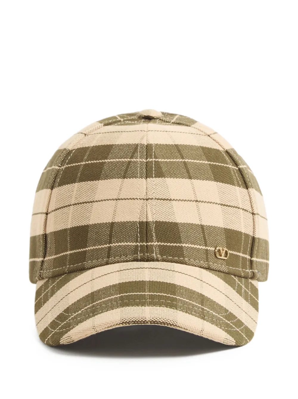 Valentino Garavani Cappello da baseball VLogo Signature in tessuto a quadri - Verde
