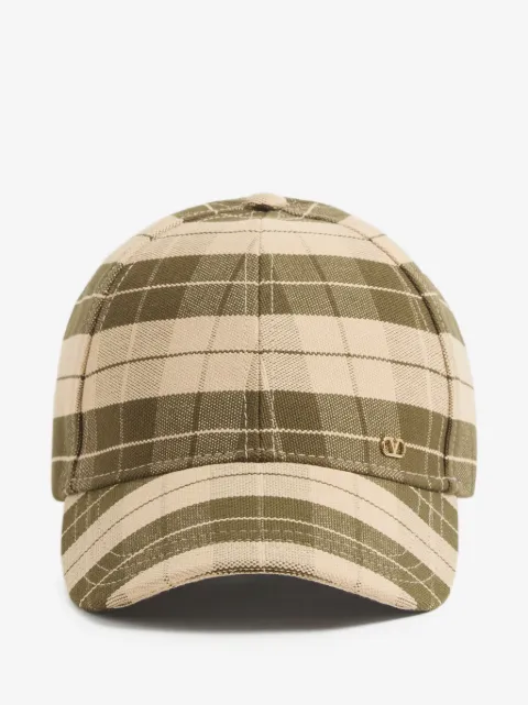 Valentino Garavani Vlogo Signature baseball cap in check fabric