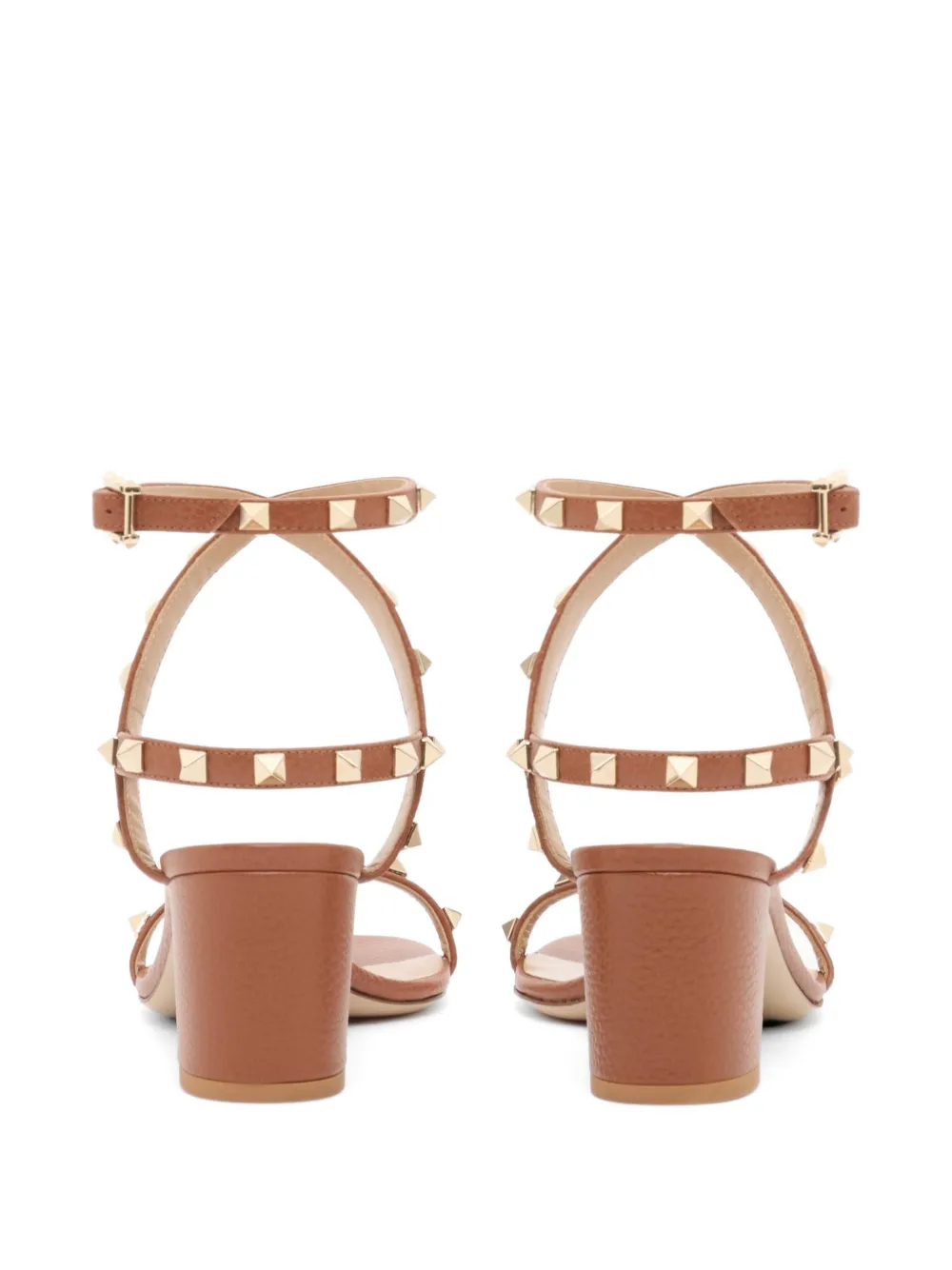 Valentino Garavani Rockstud kalfsleren sandalen met elandenprint en bandjes 60 mm Bruin
