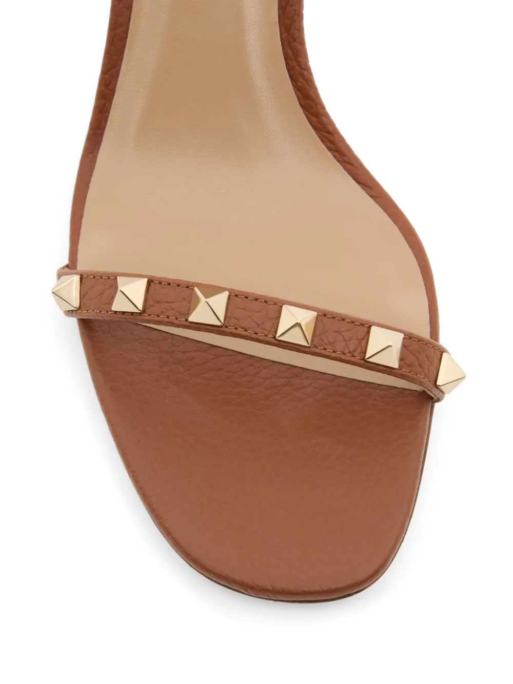 Valentino Garavani Rockstud kalfsleren sandalen met elandenprint en bandjes 60 mm Bruin