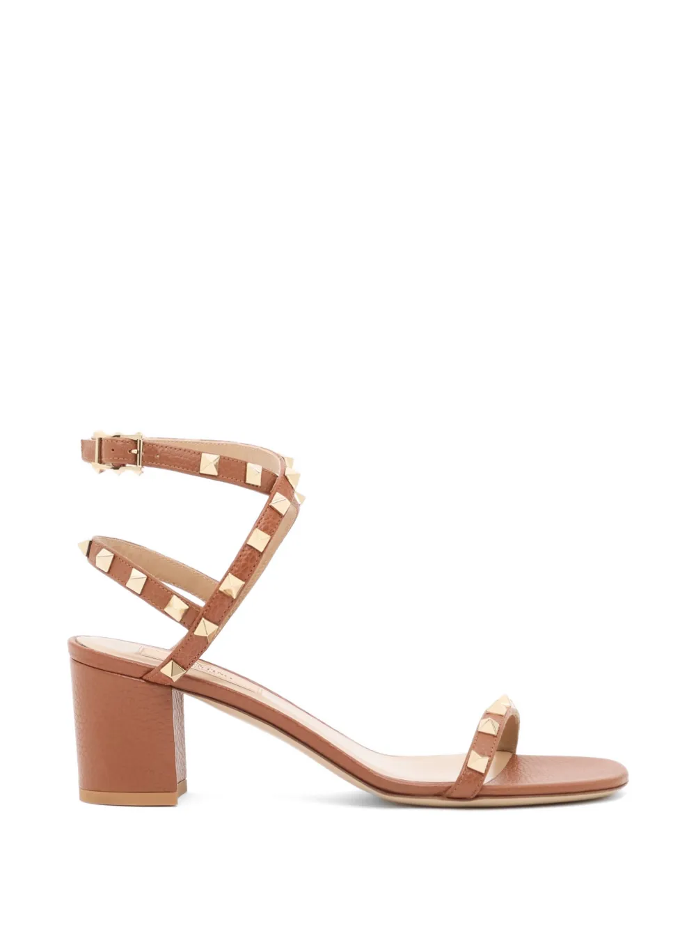 Valentino Garavani Rockstud Sandalen aus Kalbsleder mit Print 60mm - Braun