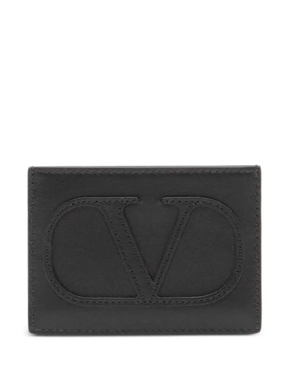 Valentino Garavani Portacarte VLogo Signature XL in pelle di vitello - Nero