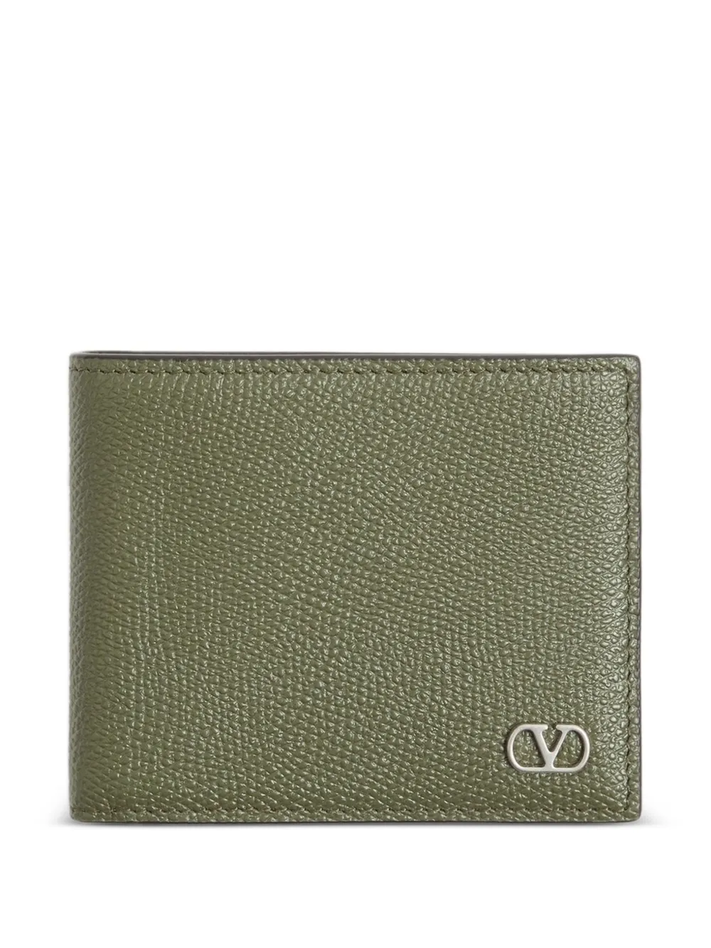 Valentino Garavani VLogo Signature grainy calfskin wallet - Verde