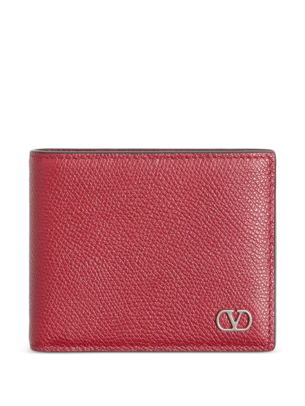 Valentino Garavani VLogo Signature grainy calfskin wallet - Rosso