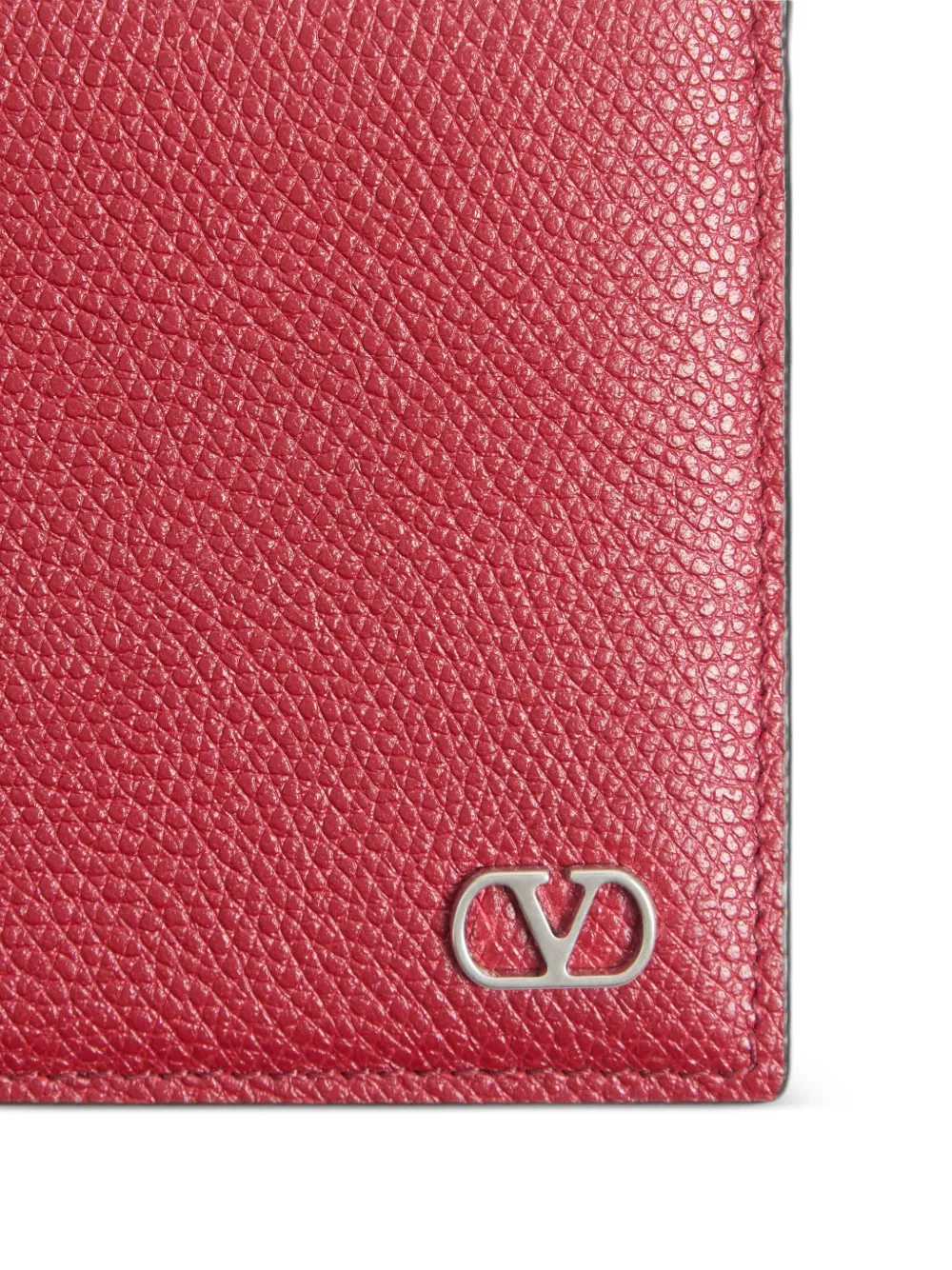 Valentino Garavani VLogo Signature portemonnee van bewerkt leer Rood