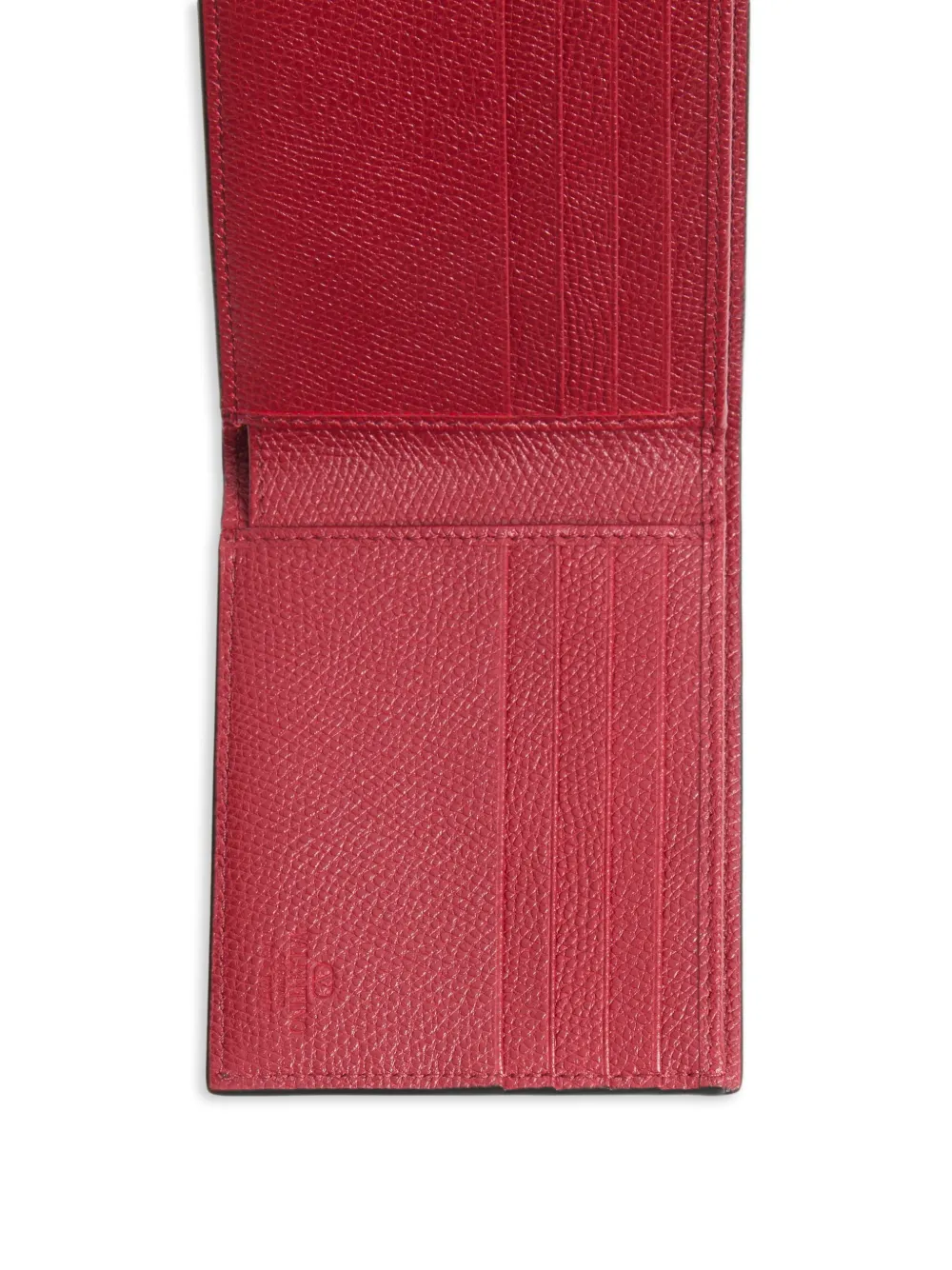 Valentino Garavani VLogo Signature portemonnee van bewerkt leer Rood