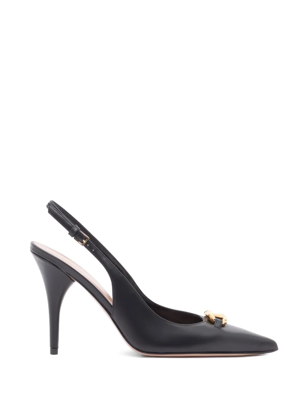 Valentino Garavani Vlogo The Bold Edition kalfsleren slingback pumps 100 mm Zwart
