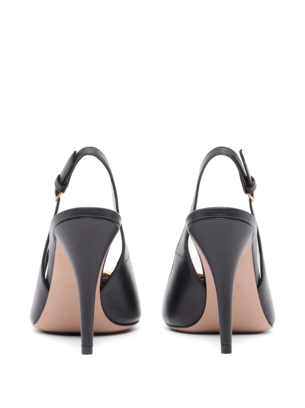 Valentino Garavani Vlogo The Bold Edition kalfsleren slingback pumps 100 mm Zwart