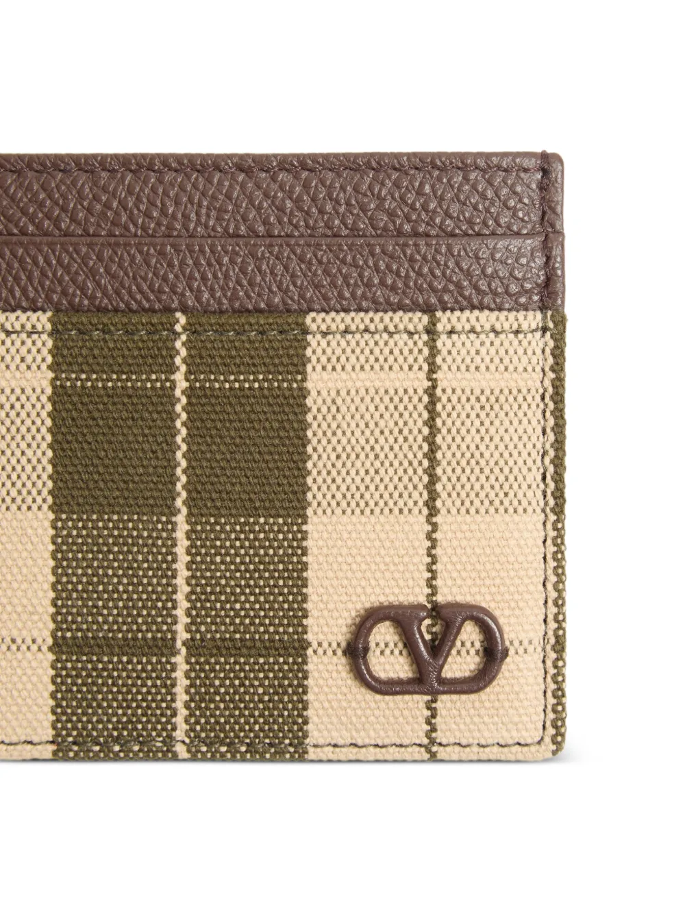 Valentino Garavani VLogo Signature geruite pasjeshouder Bruin